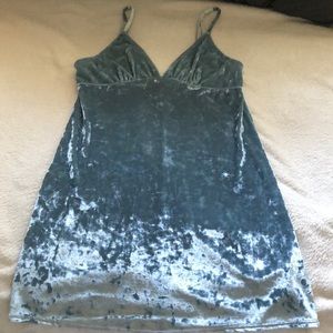 Baby blue faux crushed velvet